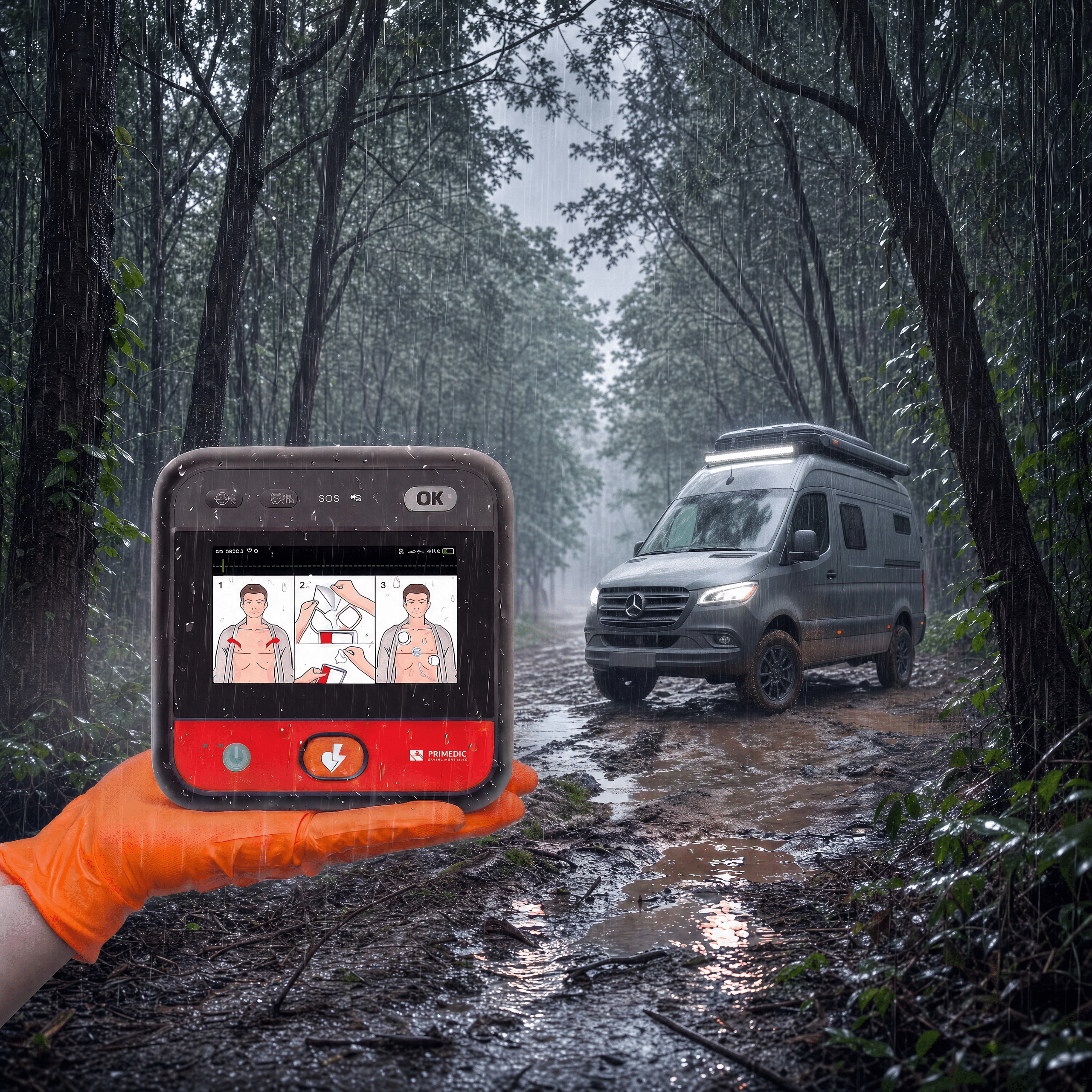 Heartsave myPAD Semi Automatic Defibrillator with LCD display, highly water resistant and dustproof